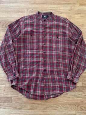 Double RL Vintage 3 Star Mandarin Collar Flannel Shirt Medium